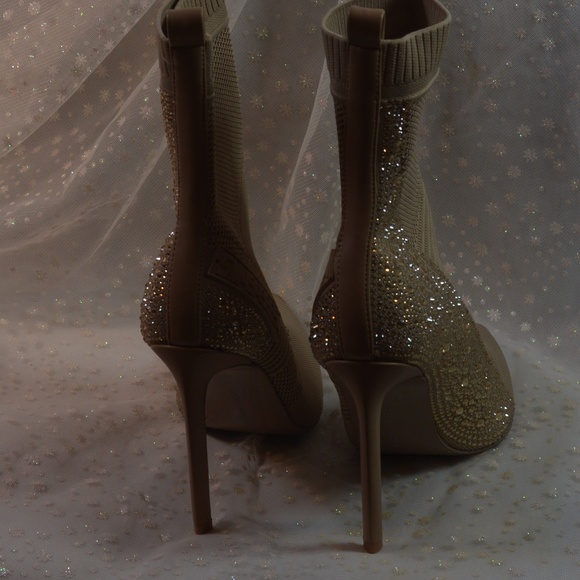 Steve Madden Stiletto Maxwelle  Glitter Boots Sock Pull On  Sz 10 M. NWOT #B-157 - Picture 9 of 14